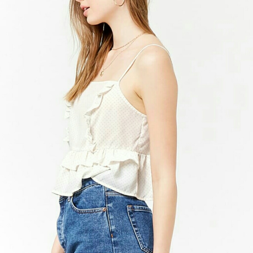 NWT Pin Dot Ruffle Cami - Picture 3 of 4